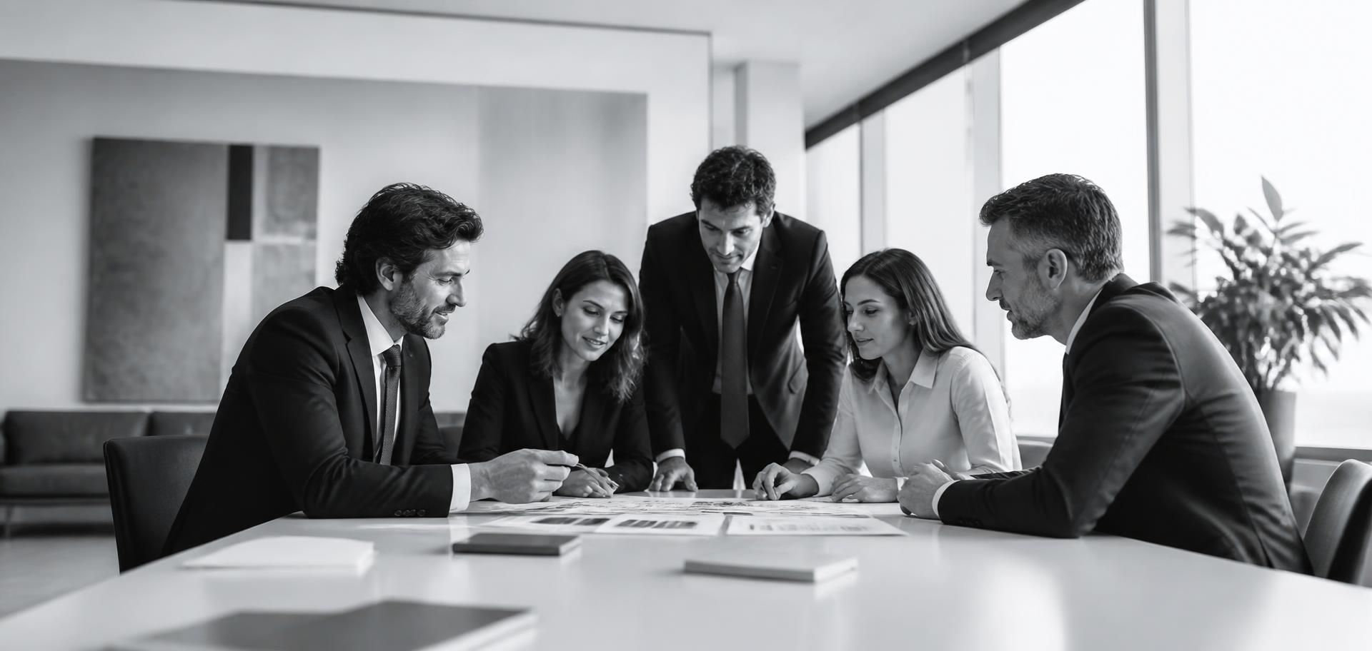 Equipo profesional de Grupo Sígusta trabajando en un despacho